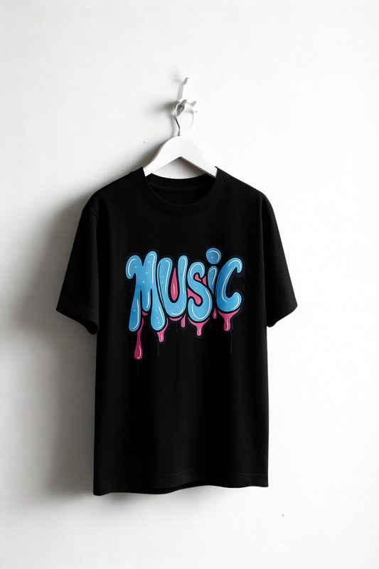 women Music Drip Oversized Tee