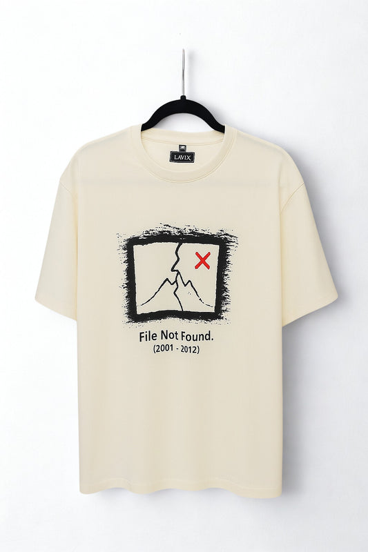 Men’s Oversized “File Not Found” Graphic T-Shirt