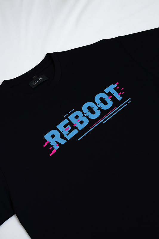 Men REBOOT” Cotton Oversized T-Shirt