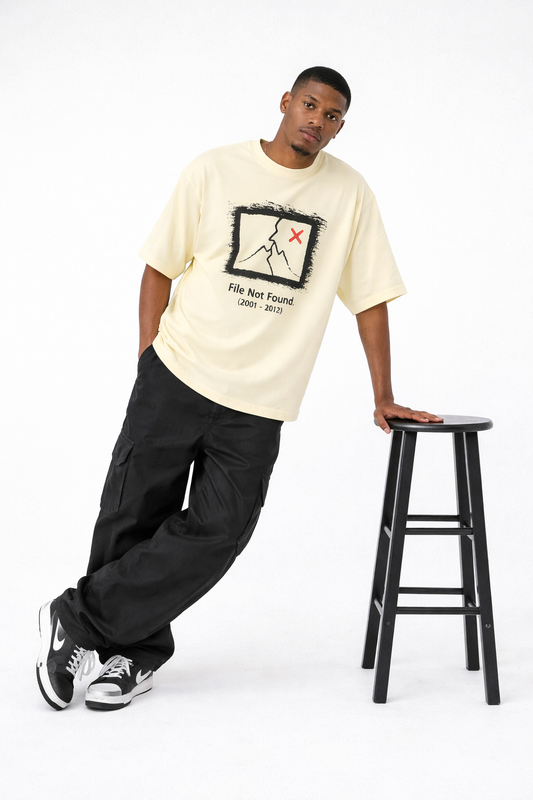 Men’s Oversized “File Not Found” Graphic T-Shirt