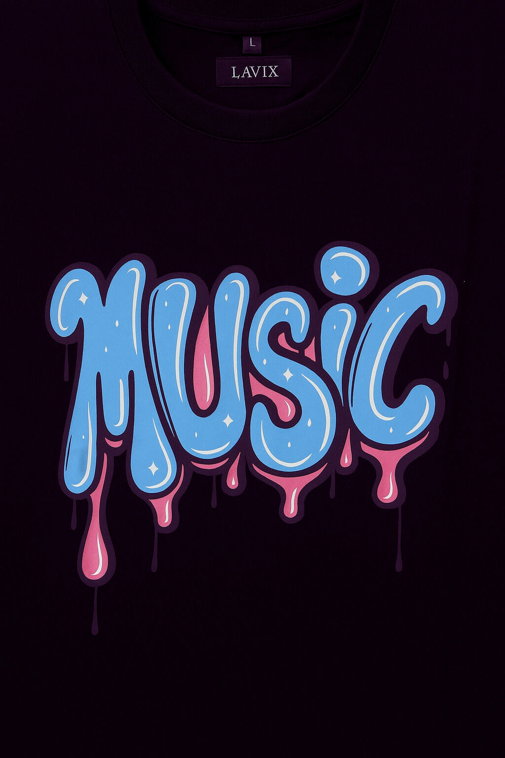 women Music Drip Oversized Tee
